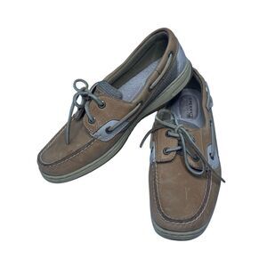 Sperry Topsider Womens 8.5M Leather Eyelet Round Toe Slip On Boat Shoes